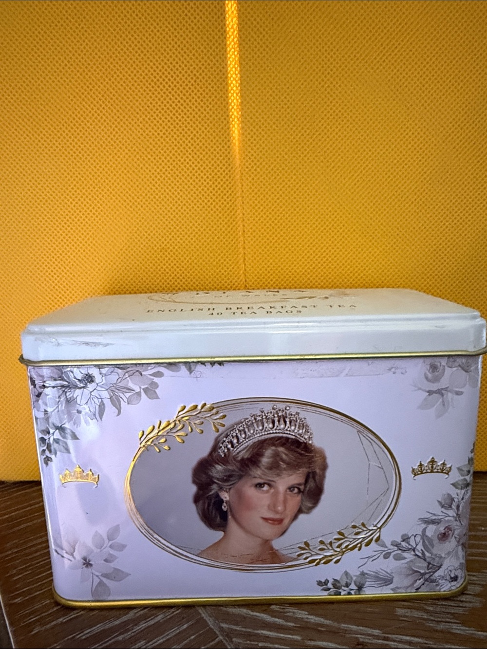 Decorative Floral Collectible Tin - Lilac with Gold Accents